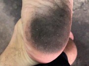 mis plantas sucias en una cochera luego de caminar horas por la calle 2 of 2