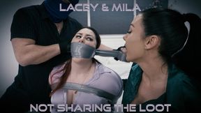 Lacey and; Mila - The Double Triple Cross After the Heist Alt H265 MP4 4K ( BBW Bondage FF Bondage , Duct Tape Wrap Gag , Tape Bondage , Tegaderm Clear Tape Gag , OTM bandana Gag , Neck Tie , Microfoam Cleave Gag )