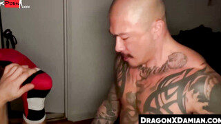 Sexy italian Kosta Viking sucks my uncut dick until its rock hard and ready to fuck h