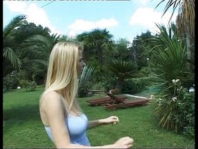 Anal orgy in the garden with big black cock