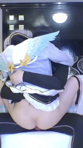 Squirting Angel Cosplay Ppv, Slim Eager Newcomer in Bold Pose Ends with Intense Creampie Climax Scene Angle1