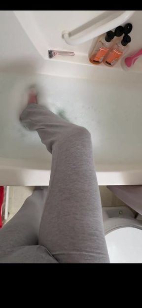 Soaking Wet Transgirl after Yoga