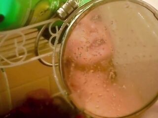 Pretty melons T-angel satisfying herself in the shower