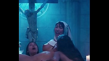 Asian Nun Subjugation - Kyoko &amp_ Shelena Threesome Sex