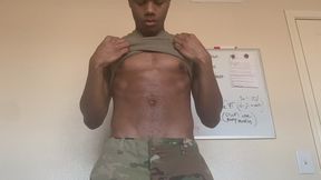 Stripping & Busting a Nut In The Barracks