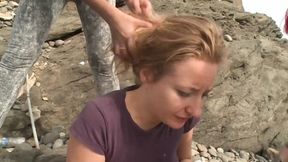 Hairpulling Fight Extreme on the Rocks by Peneloppe Ferre and Stonmy Vs Kiki