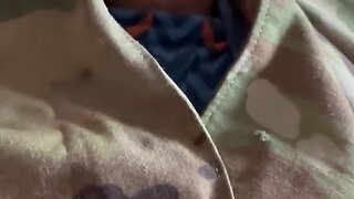 Youngest soldier jerking off in his barracks and pt uniform leaking loads of precum! barracks jerked
