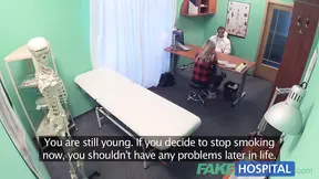 Sex Hospital Petite blonde deepthroats a thick dick