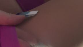 Pink stockings and extra long nails asmr