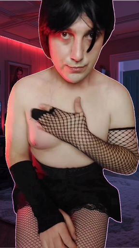 4 Boss Goth Femboy Delicious Body Big Natural Boobs Sexy Feminine Shape