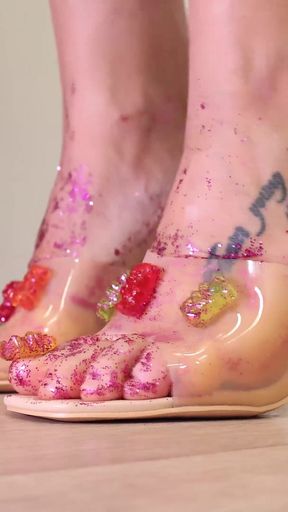 Sexy Ukrainian Glitter Feet POV Teasing