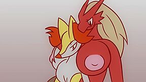 Braixen X Blaziken By:pcred566