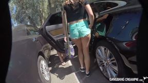 5 random chicks sucking dick in a car