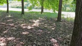 Unexpected Outdoor Encounter: Husband Captures Wife's Wild Adventure in the Park