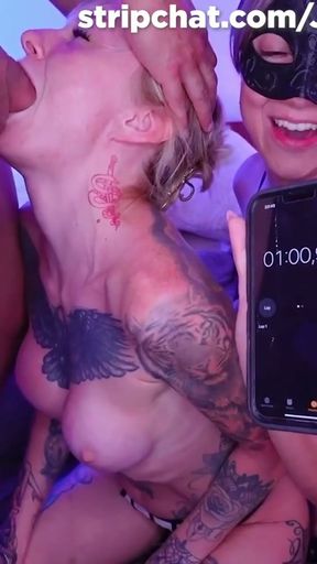 Threesome Hardcore Show Sloppy Blowjob Deepthroat Pussy Licking Session - Janemasqueradeporn   Clip 1