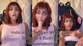 White Dildo Blowjob, Hairy Bush, Fat Ass - Red Hair Indo Iranic Muslim Girl