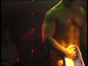 Girl getting wet from his dancing