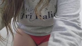 10 Days Wearing the Same Panties – Chubby Girl Strips Down, Sniffs Her Dirty Underwear and Shows Her Body