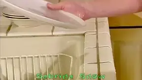 Babe plowed hard on kitchen counter