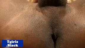 Purplehair black t-girl tugging
