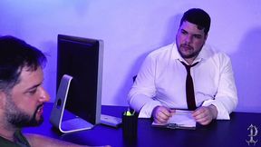 escritorio profanus episodio 3 e 4 (previa) o chefe testa o.pau dos atores novos e come cu do estagiario