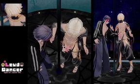 Blonde Japanese boy squirts and cums in gay VRChat hentai