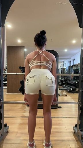 Tight Shorts Gym Workout with Back and Booty Focus