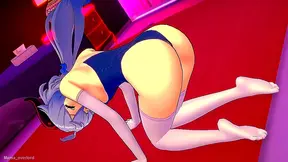 Ganyus Seductive Poolside Fantasy – steamy tryst under tangerine skies