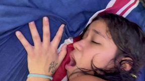 My Little Stepsister Surprises Me Recording Her While She Bathes and She Asks Me to Destroy Her Pussy