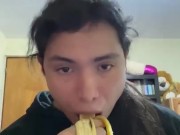 Shemale Banana Blowjob