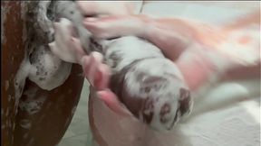 Stepdaughter&#8242;s Naughty Shower ~ Stepdad&#8242;s Massive 12-Inch Is Just To HUGE For Her Tight Ass