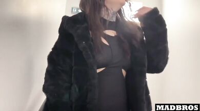 The French Goth Gets Fucked Rough On The Stairs