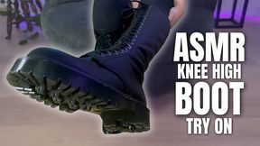 ASMR Knee High Boot Try On - Every crinkle of leather, the long drawn out zipper pulls, and that new boot smell that lingers for months. There’s nothing like stripping everything else away and letting the boots shine alone in all their glory.