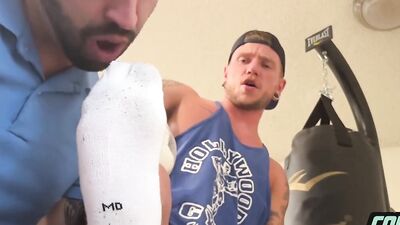 Boxer Colt Spence Bullies Towel Boy Nick Charms and Makes Him Worship Feet FULL SCENE