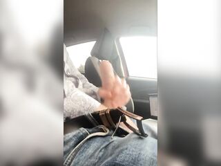 Public car jack off, dogging, exhibition, nearly CAUGHT, big shlong masturbated outside outdoors, cumming
