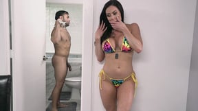 Amazing MILF Kendra Lust Voyeurs Big Dick in Bathroom and then fucks it