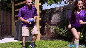 Sergeant Miles gets some weekend loving while watching the big game