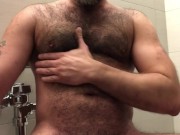 Airport Public Bathroom Stall Hairy Daddy Wank Jerk Off and Cum