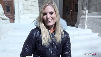 Teen blonde Candee Licious gets rough fucked by huge cock