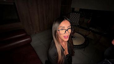 Boss takes advantage of petite Latina in lingerie