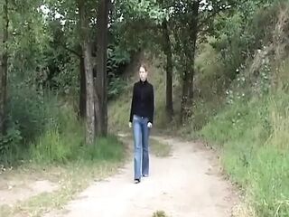 Blond Chick Piddles Wild Closeup