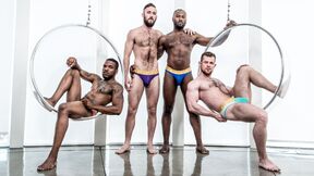 ICON MALE Four Muscular Gay Stallions Mixing White & Ebony Pudding just for the sake of it!