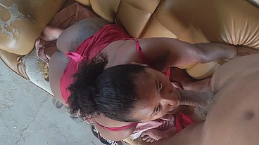 Sexo selvagem Minha namorada EBONY de seios fartos me pede para ejacular nela