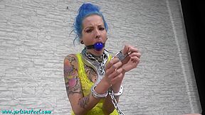 Bluehaired Girl Chained