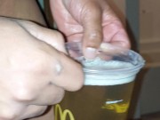 BBC Cumshot and Piss in a cup