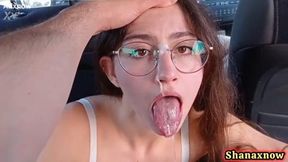 CAR SEX AND BLOWJOB PERFECT FACIAL CUMSHOT