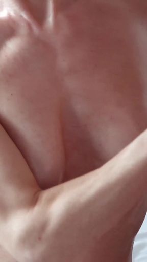 Amateur College Studs: She Allowed Him to Cum on Her Natural Tits After a Perfect Handjob with Oil