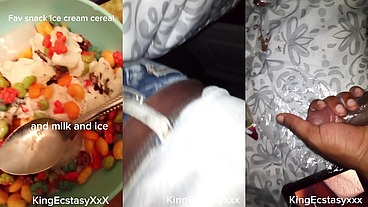 Eating Ice cream then jacking off my bbc with lotion