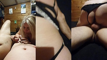 Mujer infiel fallando con dos pollas mientras su marido no está en casa