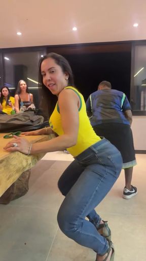 Woman dancing on counter